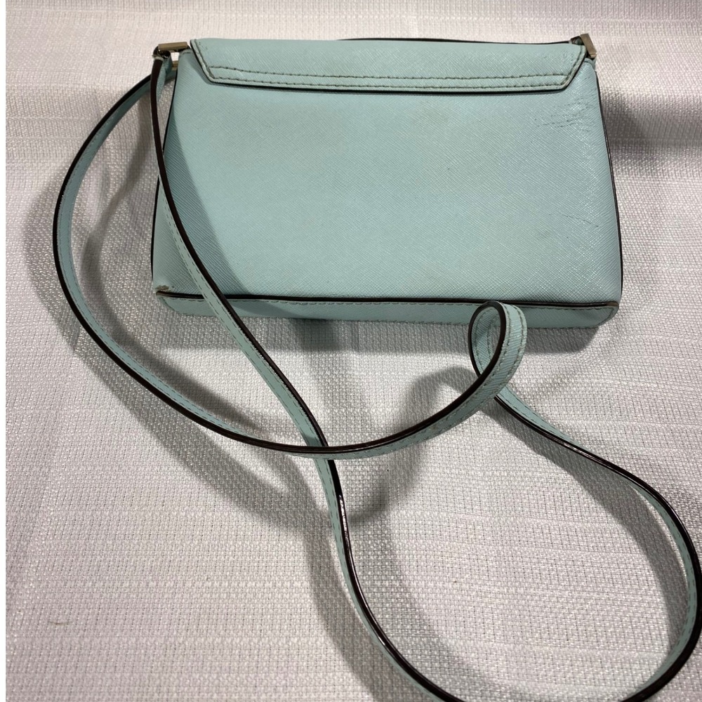 Kate Spade New York Light Blue Saffiano Leather Turnlock Crossbody Bag - Picture 2 of 8